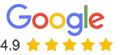 4.9 Stars Google Rating